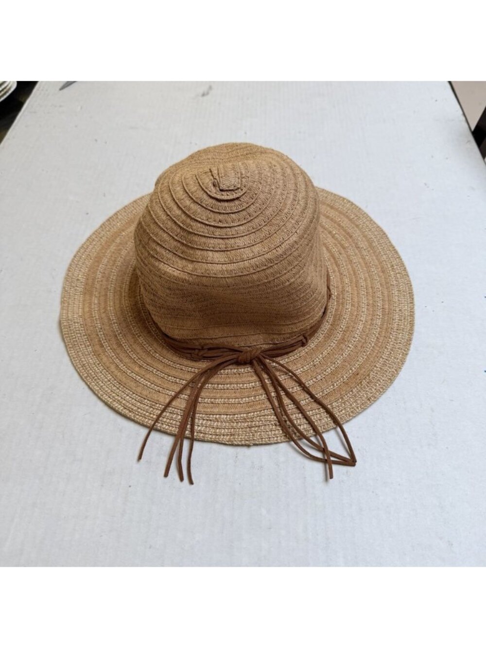 Steve Madden‎ Wide Brim Sun Hat Straw Tan Braided One Size Summer Resort Travel